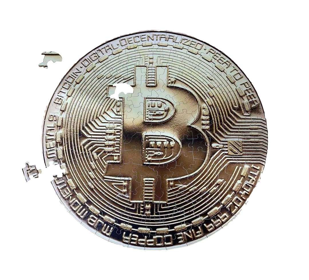 Wooden Golden Bitcoin Puzzle 192 Pieces - Circular 42cm X 42cm - Etsy