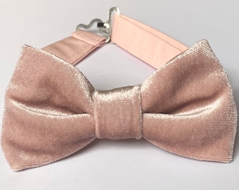 Pale dusty rose bow tie, Ballet pink bow tie, dusty pink bow tie, men’s bow ties, pink velvet bow tie, kids bow tie, pale rose wedding bow