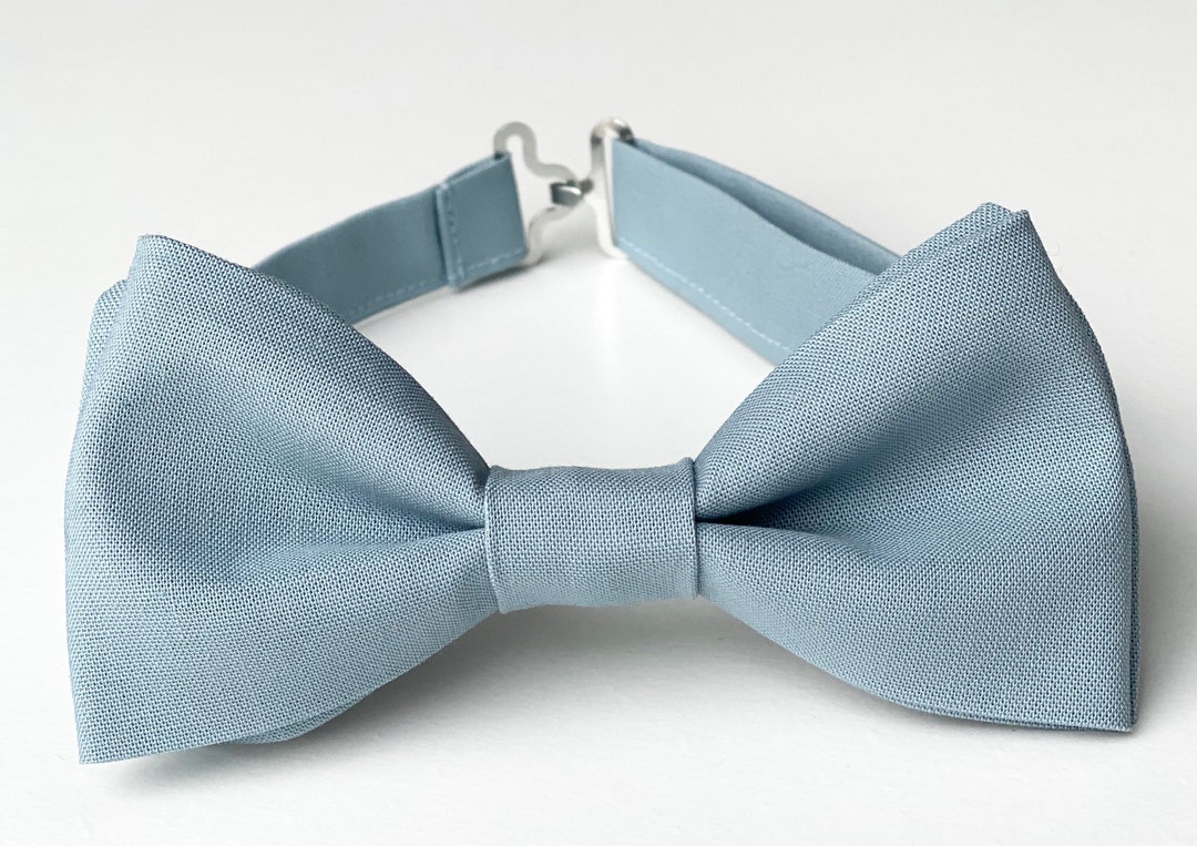 Dusty Blue Bow Tie, Slate Blue Bow Tie, Smoky Blue Wedding Bowtie, Mens Bow Ties, Dust Blue Kids