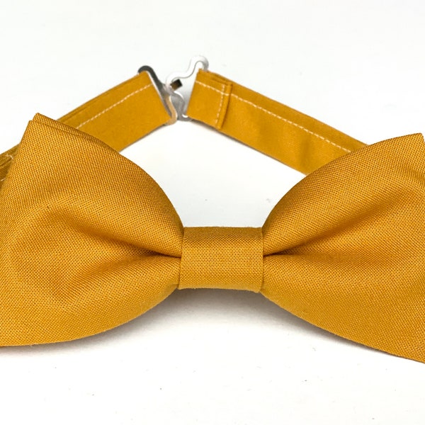 Mustard Bow Tie-Bow Ties For Men And Kids-Dark Yellow Bow Tie Boys-Mustard Bow Ties Groomsmen-Yellow Baby Bow Tie-Wedding Bow Tie-Bowties