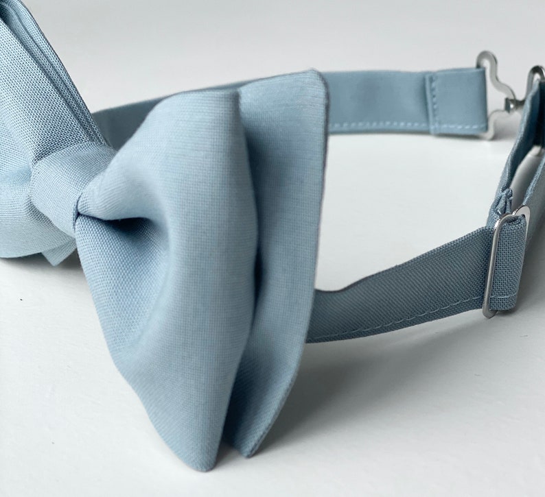 Dusty Blue Bow Tie Slate Blue Bow Tie Smoky Blue Wedding | Etsy