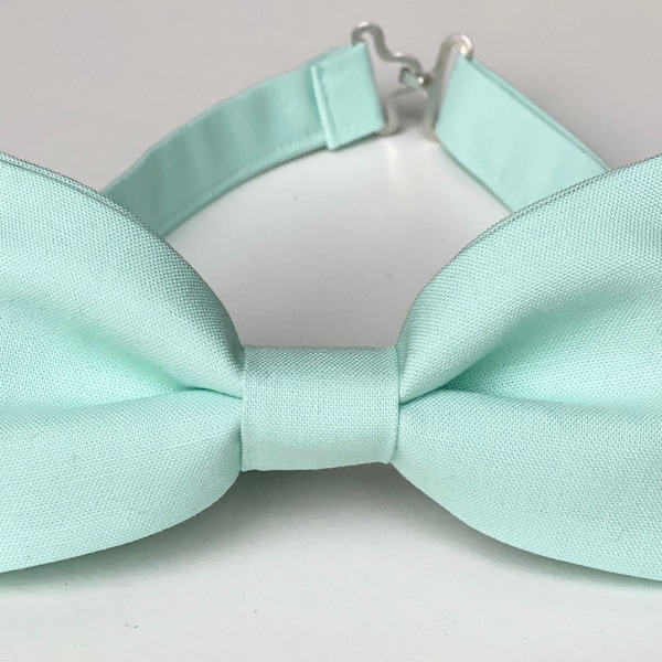 Mint Bow Tie For Men And Kids-Mint Green Bow Tie-Boys Bowtie-Mint Green Groomsmen Bow Ties-Pale Green Bow Tie-Ring Bearer Bow Tie-Bowties