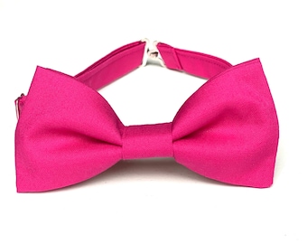 Magenta bow tie, Hot pink wedding bow tie, boys bow tie, bright pink bow ties for men, prom bow tie, baby boy accessory outfit, grooms tie