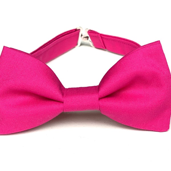 Magenta bow tie, Hot pink wedding bow tie, boys bow tie, bright pink bow ties for men, prom bow tie, baby boy accessory outfit, grooms tie