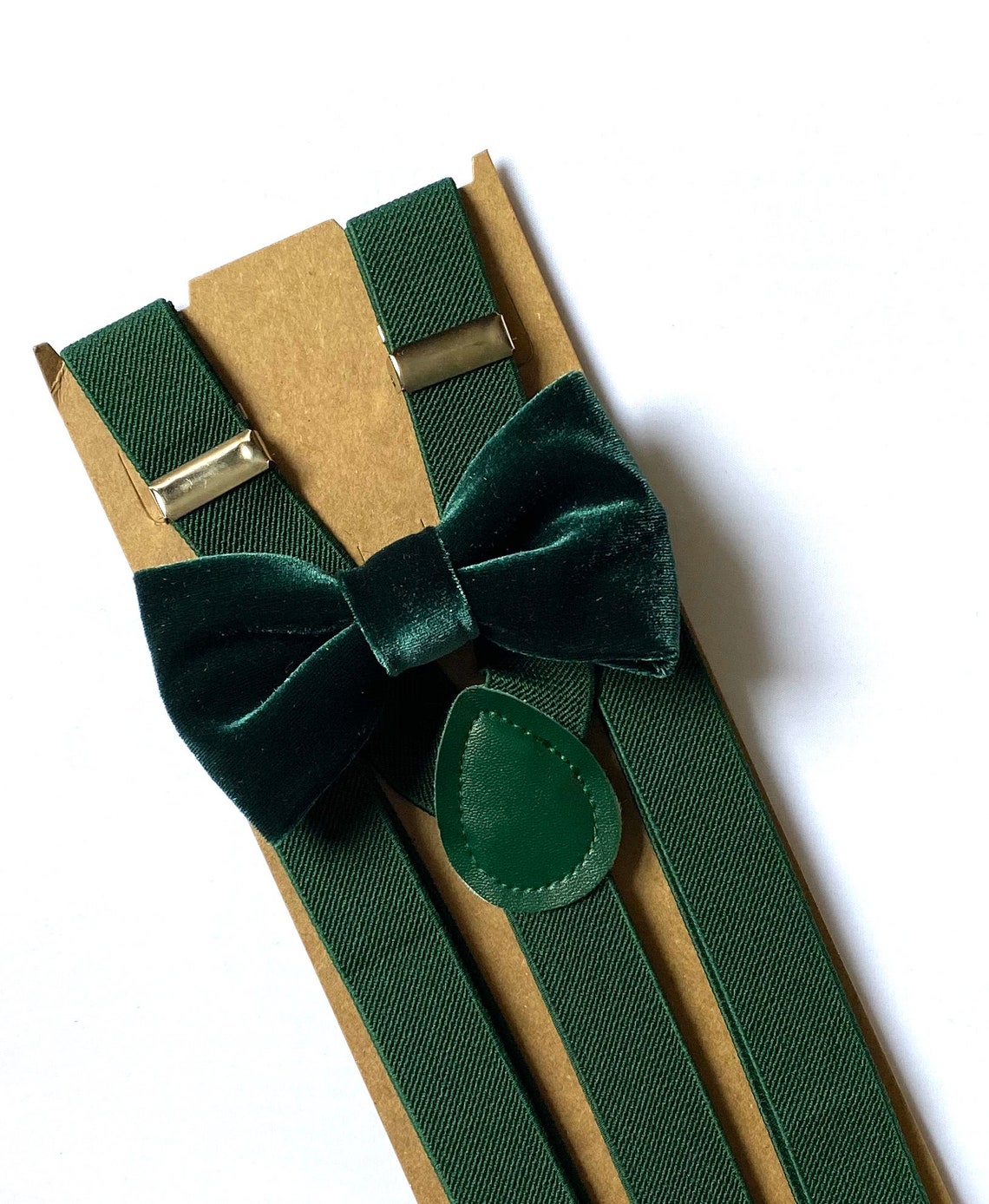 Emerald Green Bow Tie & Suspenders Dark Green Velvet Bow Tie Etsy