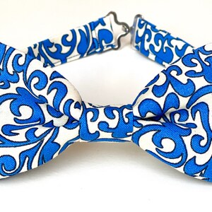 Royal Damask Bow Tie-Royal Blue Bow Tie- Royal Blue Groomsmen Bow Ties-Baby Toddler Kids Teen Adult Bow Tie- Bright Blue Bow Ties For Men