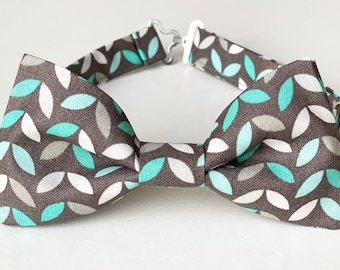 Gray Bow Tie for Boys Wedding Ring Bearer Bow Tie Baby Mint Floral Bow Tie Ring Bearer Outfit Family picture boys outfit