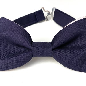 Navy Blue And Blush Pink Bow Tie | Bow Ties For Men | Dark Navy Bow Tie | Grooms Bow Tie | Kids Bow Tie | Ring Bearer Bow Tie | Wedding Tie