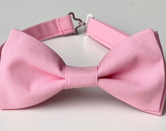 Pink Bowtie for baby toddler kids teen adult - Candy pink bowtie -Groomsmen pink outfit- Ring Bearer pink bowtie-Prom bow tie- Gift for him