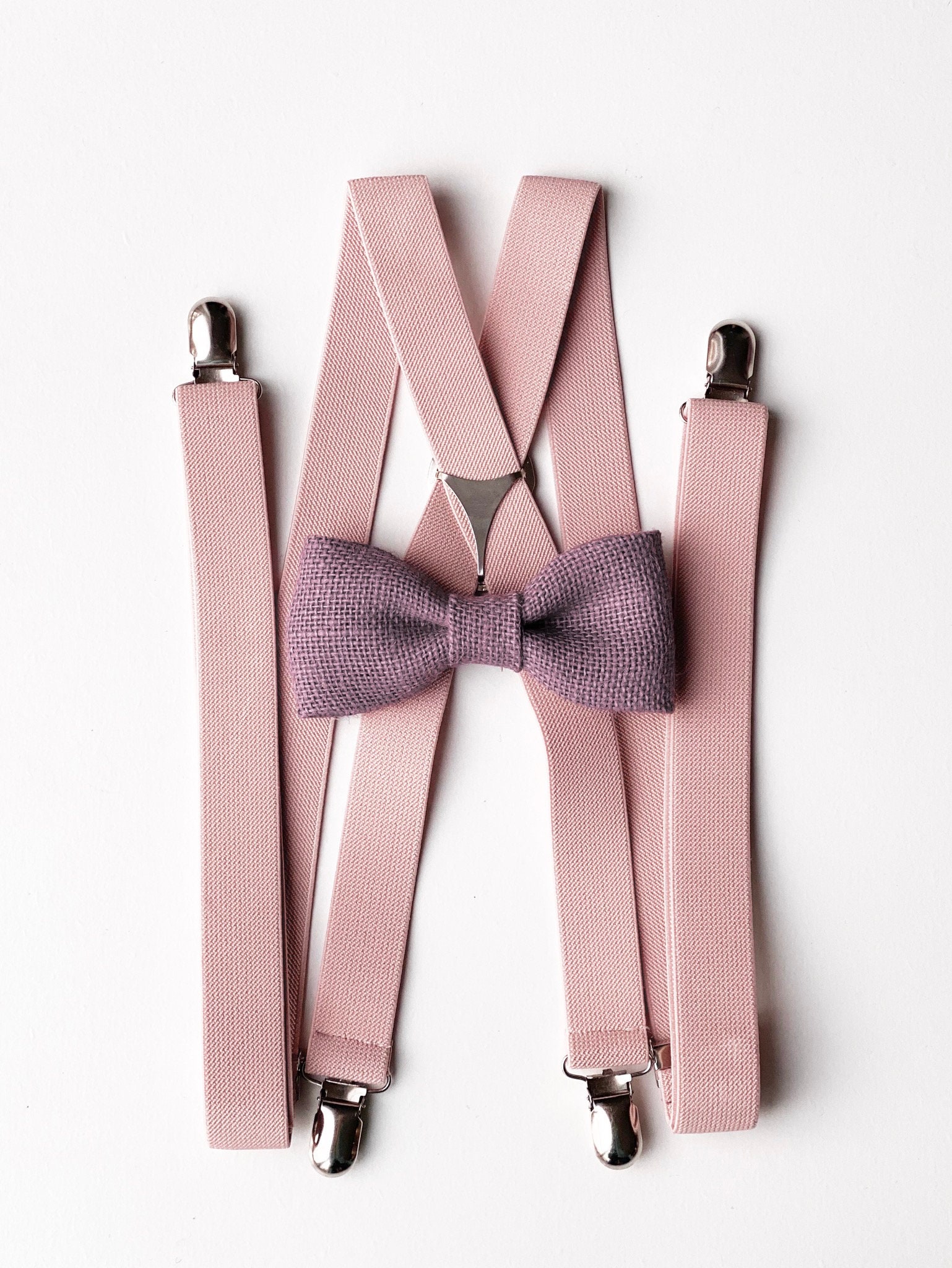 mens pink bow tie and suspenders