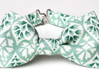 Zacht groen strikje-patroon strikje voor mannen jongens kinderen peuter baby-bleke salie strikje-bruidsjonkers strikje-ring aan toonder Bowtie-licht groen