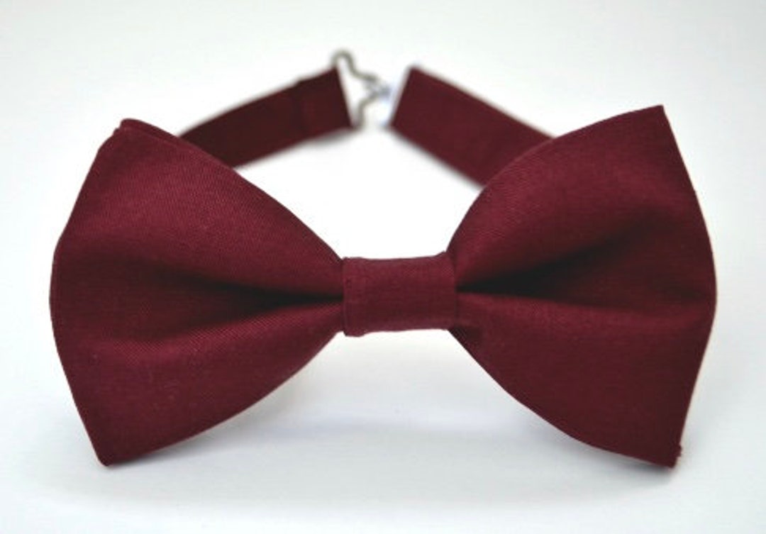 Solid Wine Bow Tie, Burgundy Bow Tie, Baby Toddler Kids Boys Bow Tie ...