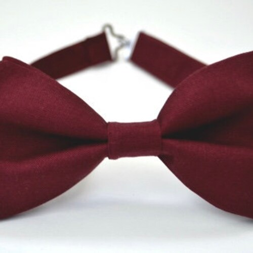Solid Wine Bow Tie Burgundy Bow Tie Baby Toddler Kids Boys Etsy