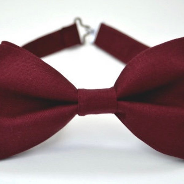 Solid wine bow tie, Burgundy bow tie, baby toddler kids boys bow tie, Mens bow ties, Burgundy wedding bowtie, Bordeaux grooms bow tie, prom