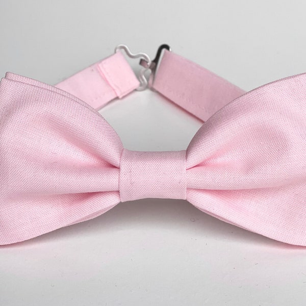 Mens Blush Bow Tie-Pink Bow Ties- Boys Bow Tie-Blush Pink Groomsmen Bow Ties-Baby Bowtie-Light Pink Wedding Outfit-Ring Bearer Bow Tie