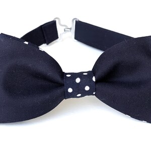 Navy Blue Polka Dots Bow Tie- Navy Bow Bow Ties for Men Teen Boys Kids Toddler Baby- Dark Blue Wedding Bow Tie Groomsmen Bow Ties Ring Boy