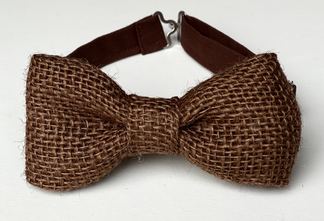 Rustic Bow Tie Brown Burlap Bow Tie for Mensteenkidstoddlerbaby Boy