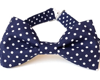 Navy Pin Dots Bow Tie | Bow Ties For Men | Navy Boys Bow Tie | Groomsmen Bow Ties | Dark Blue and White Dots Bow Tie | Kids Bow Tie | Navy