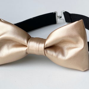 Champagne Leather Bow Tie Champagne Bow Tie for Men Boys Kids Toddler ...