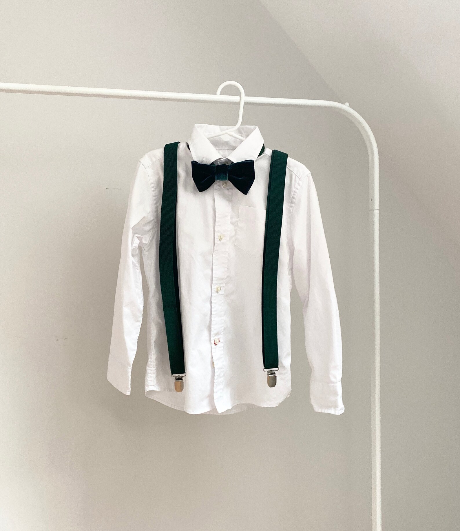 Emerald Green Bow Tie & Suspenders Dark Green Velvet Bow Tie Etsy