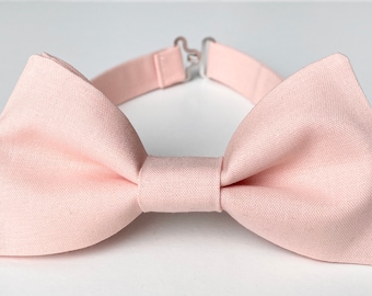 Blush Pink Bow Tie | Mens-Kids-Boys-Baby Bow Ties | Light Pink Bow Tie | Groomsmen Bow Ties | Ring Bearer Bow Tie | Soft Pink Bow Tie Adult