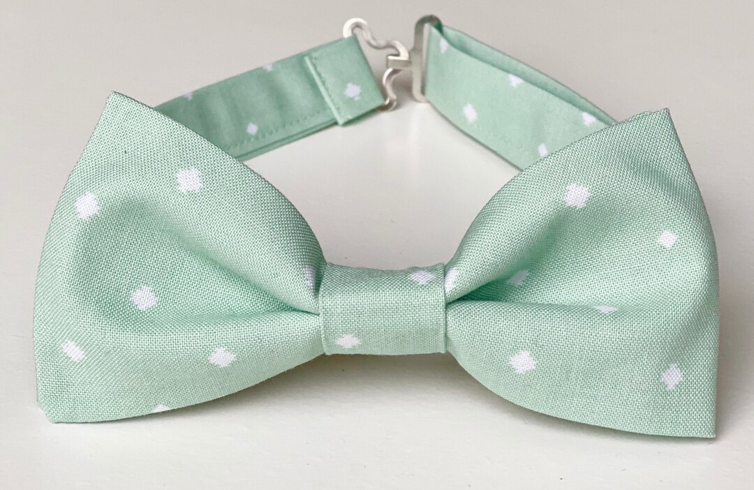 Mint Green Bow Tiewhite Phombus Bow Tie Mint Green Bow Ties Bow Ties