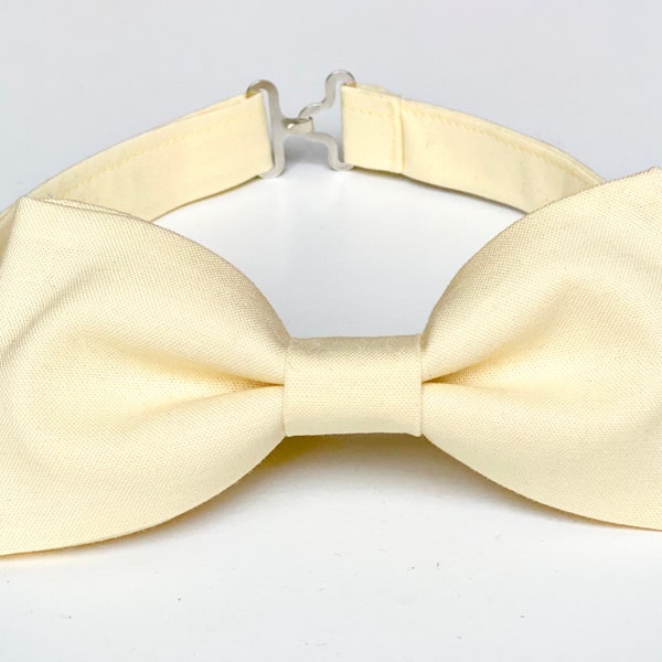 Pale Yellow Bow Tie- Bow Ties For Men- Yellow Bow Tie-Kids Bow Tie- Boys Bow Tie- Light Yellow Bow Tie- Spring Wedding Accessory-Baby Bowtie