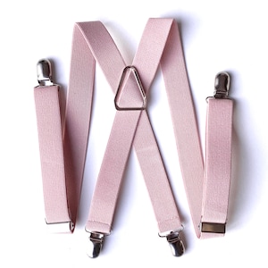 Blush Pink Suspenders | Light Pink Suspenders For Men And Kids | Pink Suspenders | Dusty Pink Suspenders | Blush Suspenders | Boy Suspendees