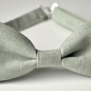 Pale Sage Bow Ties For Men- Dusty Green Bow Tie- Bow Tie Boy-Green Linen Bow Tie-Kids Bow Tie- Groomsmen Bow Ties-Ring Bearer Bow Tie- Sage