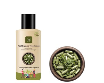 Moringa Oleifera Capsules | Plant Based Botanical Supplement | Vegan Daily Use | Natural Blend