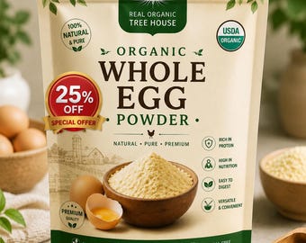 Whole Egg Powder | Organic | Cat Allergies, All-Natural Freeze | 1 Ingredient , Scrambled Eggs, Baking Recipe