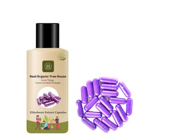 Elderberry Extract Capsules | Plant Based Botanical Supplement | Vegan Daily Use | Natural Blend