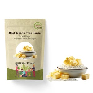 Real Butter Powder Sweet Cream Freeze-Dried 100% All-Natural Organic - Reconstitutable - Pantry Staples - Grass Fed Salted Butter Powder