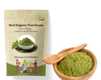 Moringablätterpulver | Natur Grün | Feines frisches Kräuterpulver für Smoothies Teemischungen Kochen