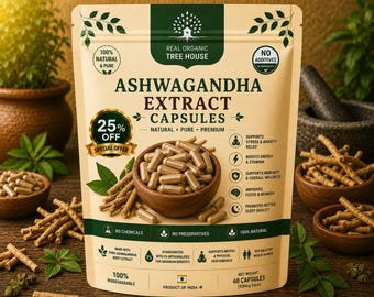 Ashwagandha Extract Capsules | Withania Somnifera | Plant Based Supplement | Vegan Daily Use