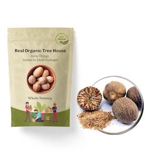 Organic Whole Nutmeg | Natural Whole Nutmeg Spice | Myristica Fragrans | Fresh Nutmeg Flavor Ingredient