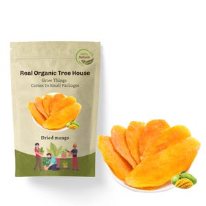 Organic Natural Sun Dried Mango Slices | No Sugar Added | Superior Quality Dried Fruit & Veg | Dried Organic Mangoes, Homemade Dried Mangoes