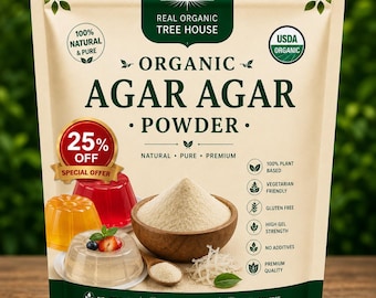 Agar Agar Powder | Natural Plant Based Gelling | Fine Vegan Baking Desserts Jelly Making DIY