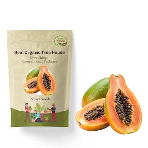 Papaya Tree Organic Seeds | 100+ Count Papaya Tree Seed | Papaya Plant Seeds for Pot and Garden | Non-GMO | Heirloom, Open Pollination