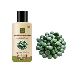 Supergreens Tablets | Moringa Wheatgrass Spirulina | Daily Greens Blend | Plant Based Blend
