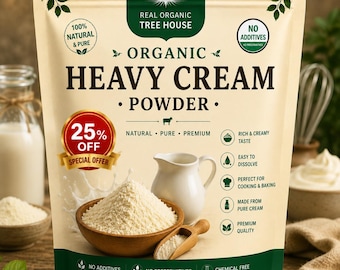 Heavy Cream Powder | Rich Dairy Cream | Smooth Fine for Baking Cooking Coffee Mixes Desserts