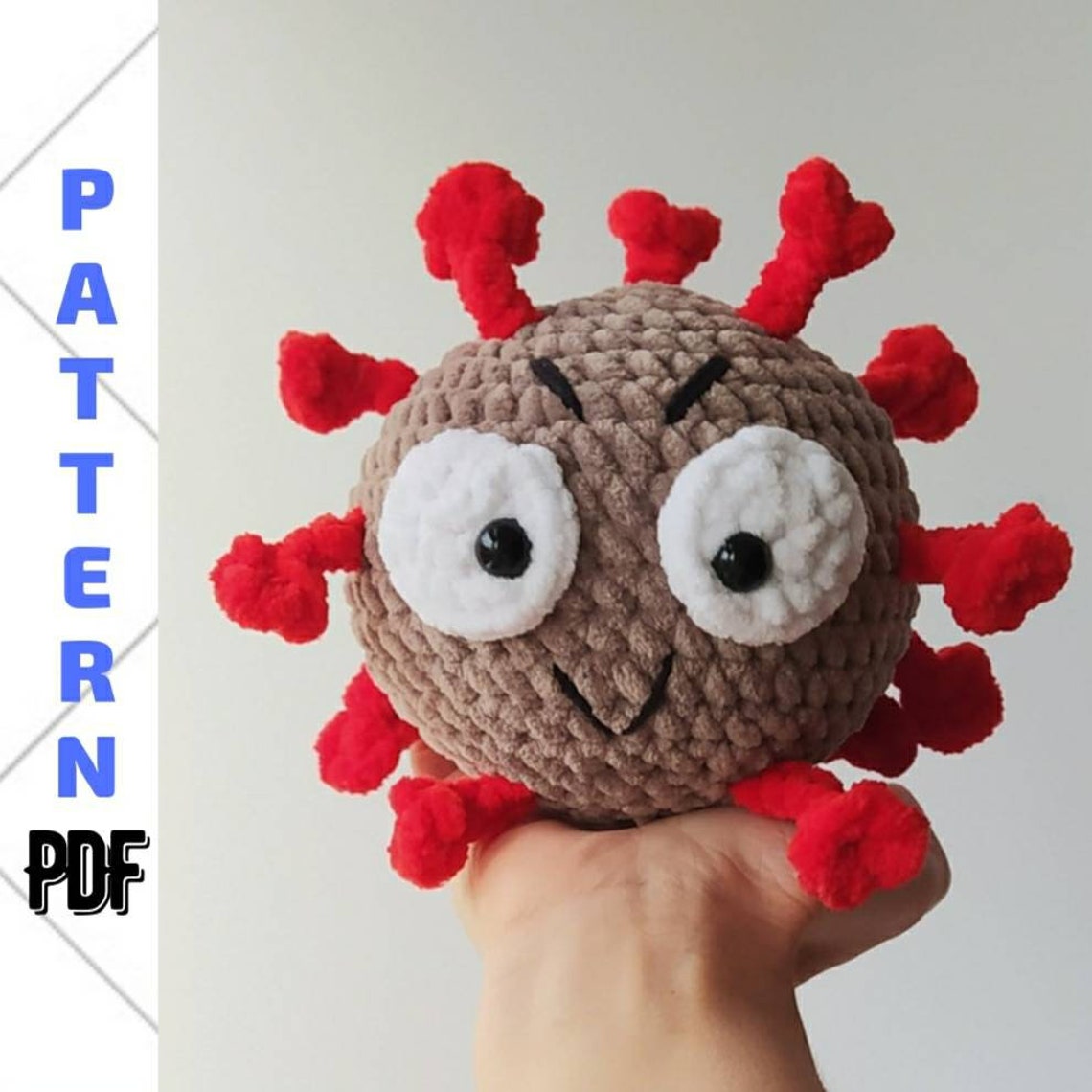 Crochet plush virus PATTERN toy amigurumi / coronavirus plush Etsy