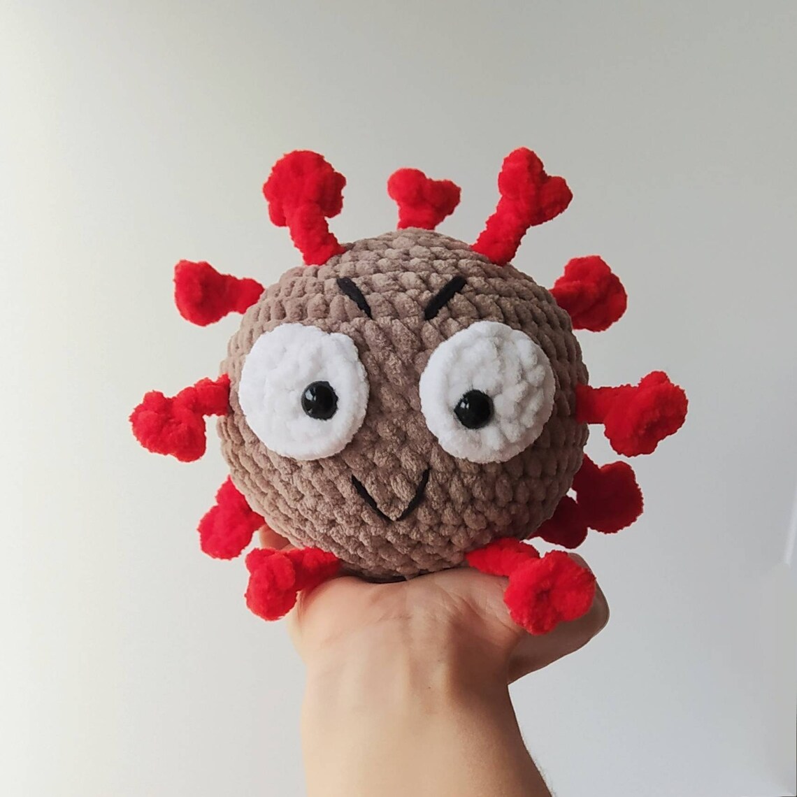 Ganchillo plush virus juguete amigurumi / coronaviru microbe Etsy