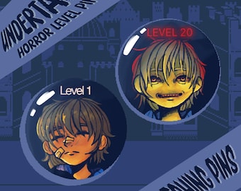 Level 1 to Level 2 Undertale Frisk Button/Pin