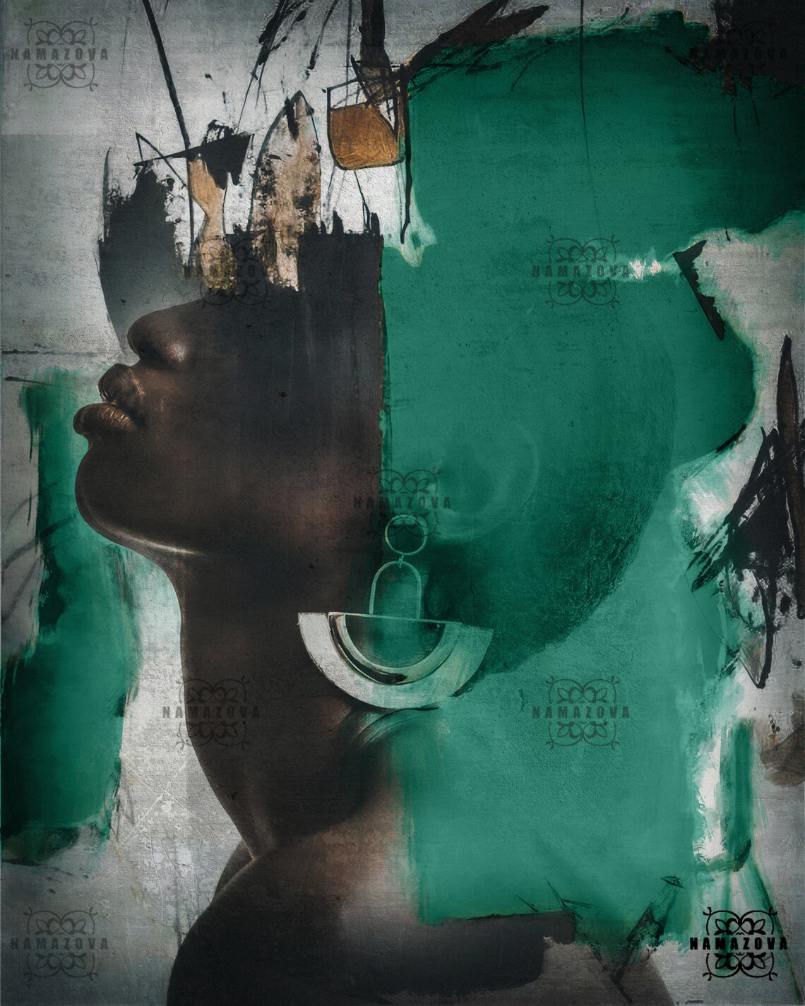 Black Wall Art African Painting Original wall print Etsy