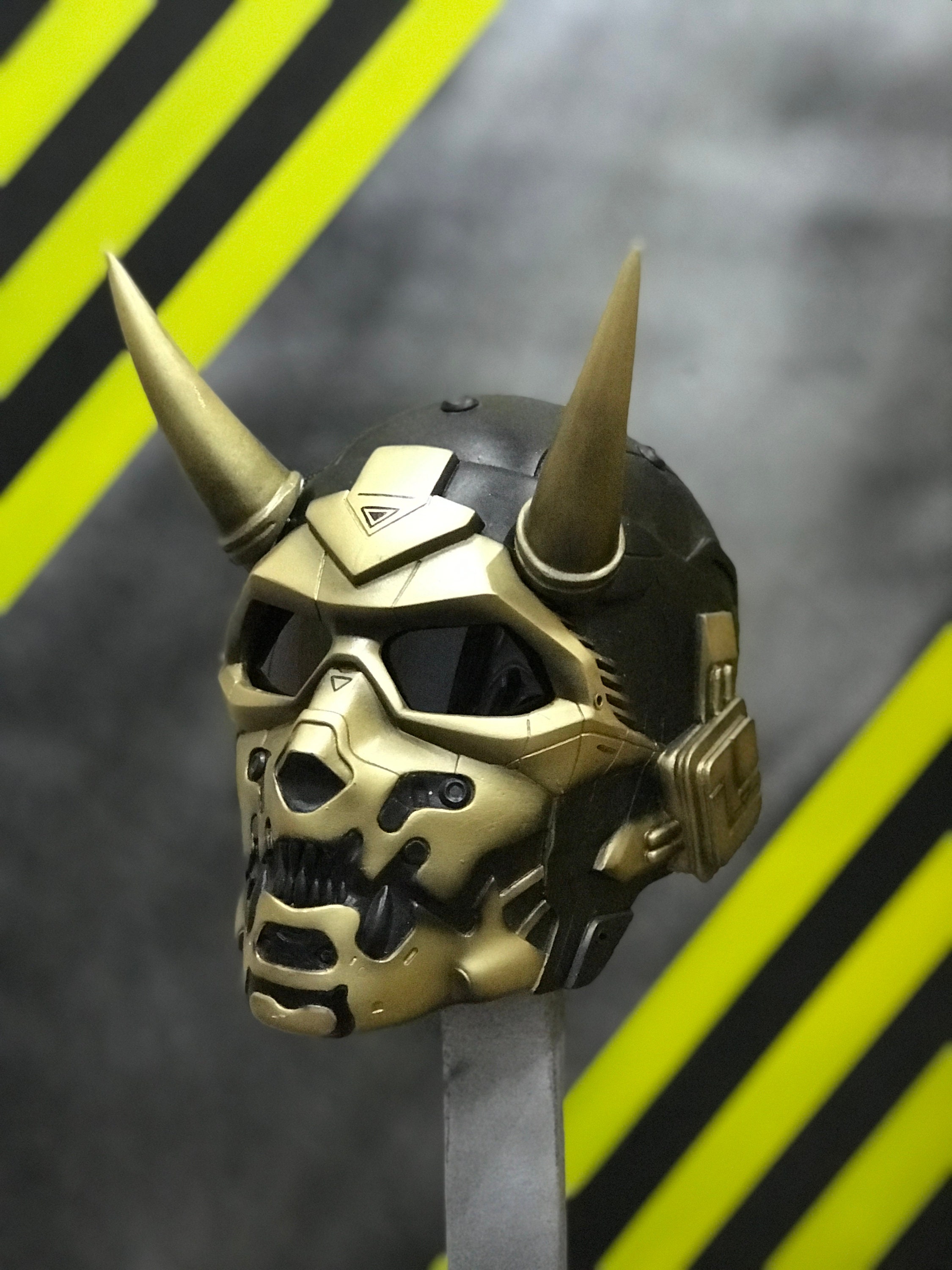Cyber Oni Demon helmet for AIRSOFT and COSPLAY Etsy