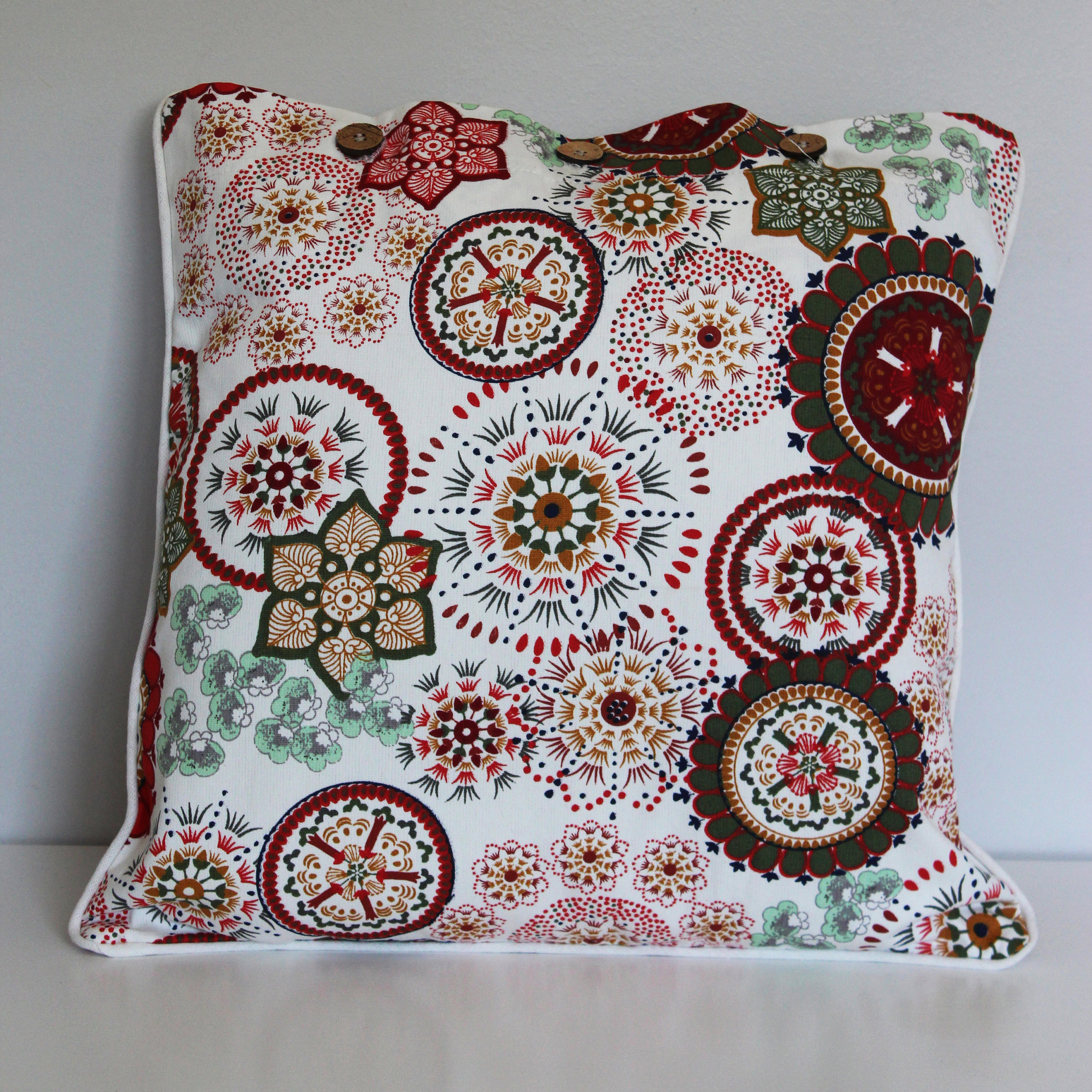 Flower Cushion Cover in 100 Cotton Home Decor Scatter Cushion 40x40cm