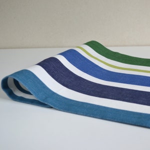 Blue Turquoise Green White Striped Placemat 33x45cm-Pack of two