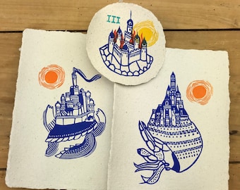 Las Ciudadelas de las Tortugas / Linograbados