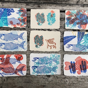 Les cartes postales du Cri de la Tortue, Linogravures